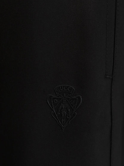 Gucci Silk poplin leisure trousers with Web ribbon - Black
