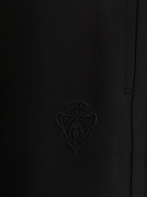 Gucci Silk poplin leisure trousers with Web ribbon - Black