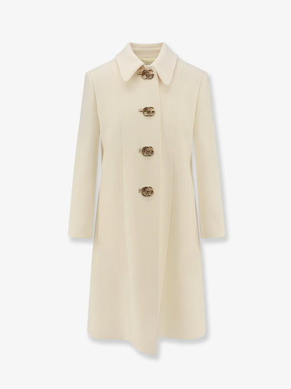 GUCCI - White wool crêpe coat