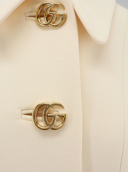 GUCCI - White wool crêpe coat