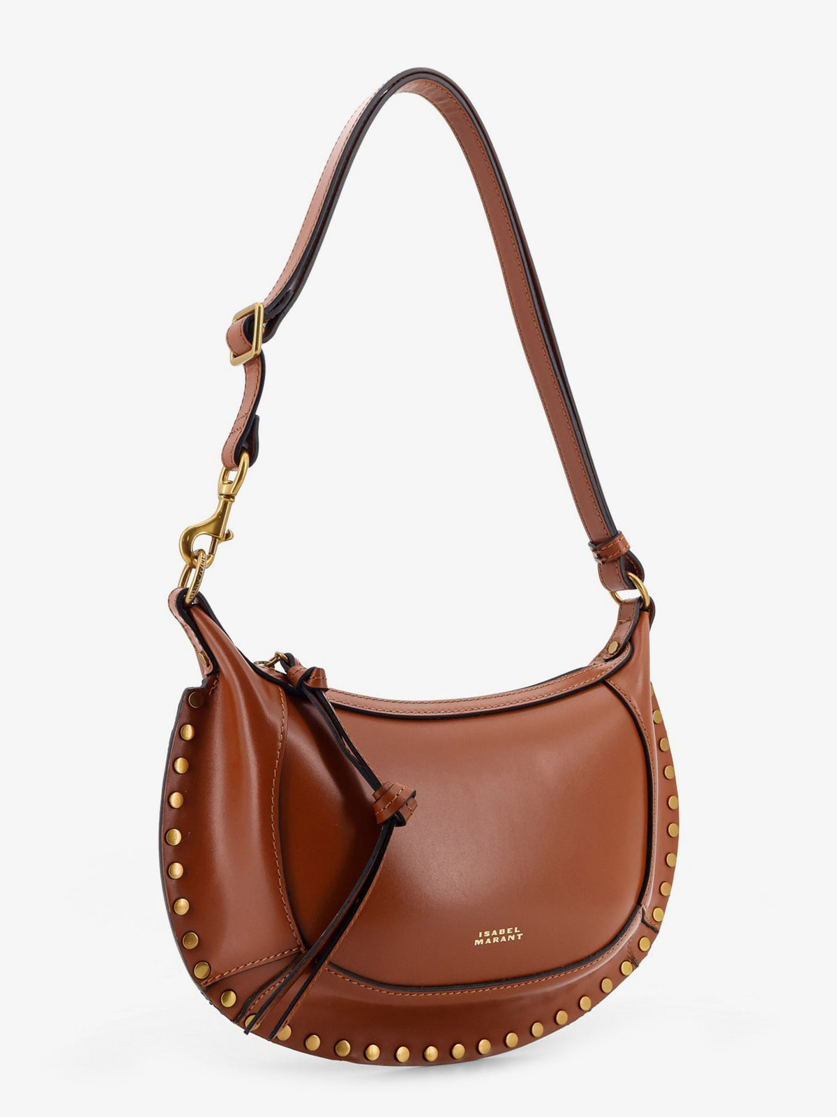 Isabel Marant Oskan Moon leather crossbody bag - Cognac