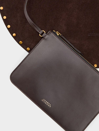 Isabel Marant Oskan Hobo Suede Shoulder Bag - Coffee