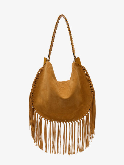 Isabel Marant Oskan suede shoulder bag - Cognac