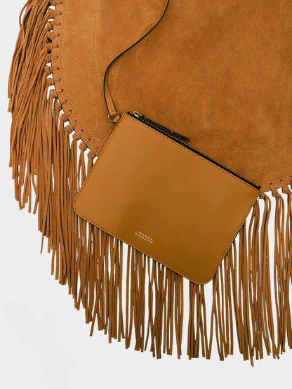 Isabel Marant Oskan suede shoulder bag - Cognac