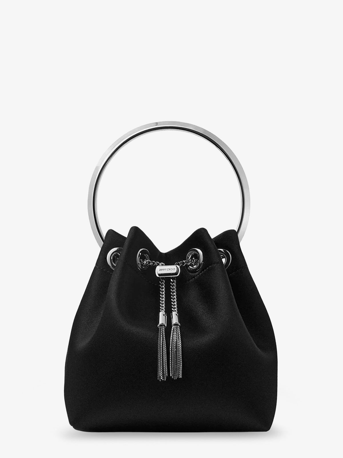 Jimmy Choo Bon Bon satin bucket bag - Blacksilver