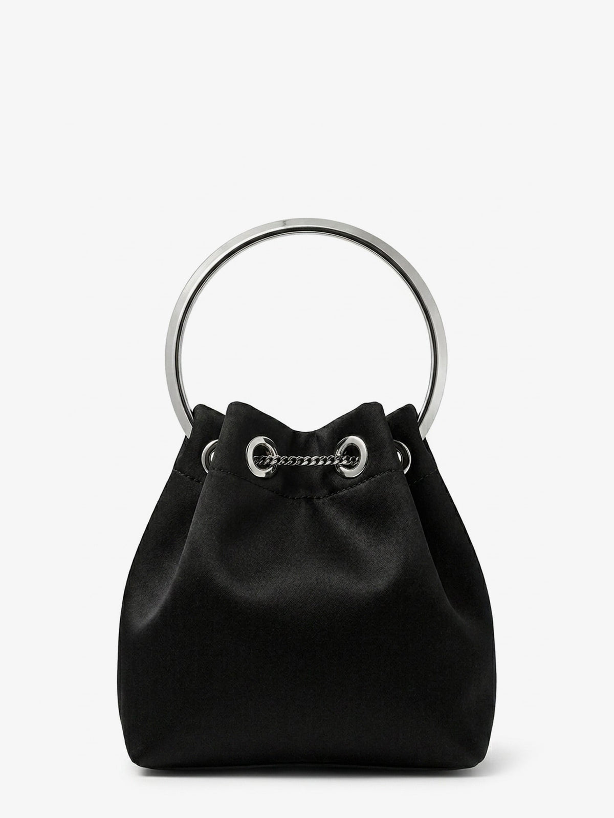 Jimmy Choo Bon Bon satin bucket bag - Blacksilver