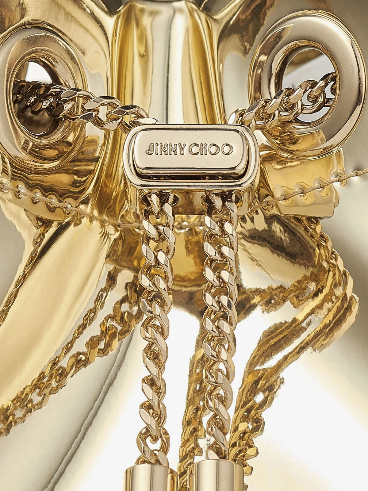 Jimmy Choo Bon Bon Metallic Leather Bucket Bag - Gold