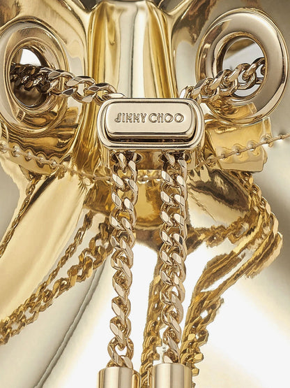 Jimmy Choo Bon Bon Metallic Leather Bucket Bag - Gold