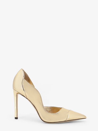 Jimmy Choo Brigitte 100 Liquid Metal leather décolleté - Gold