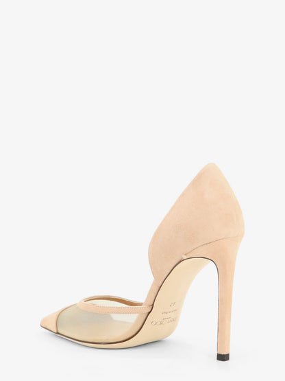 Jimmy Choo Brigitte voile and suede décolleté - Chai