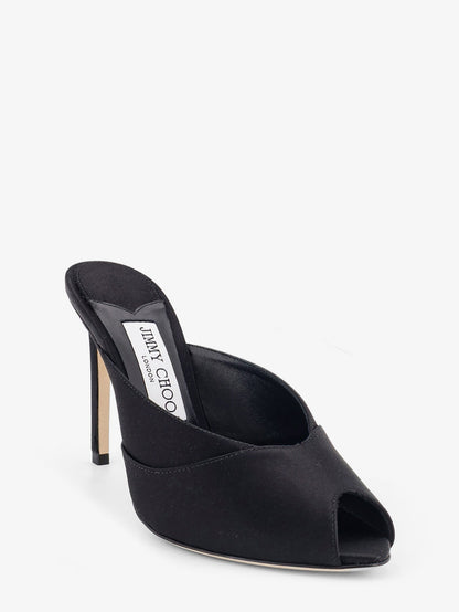 Jimmy Choo Brigitte Mule 100 satin sandals - Black