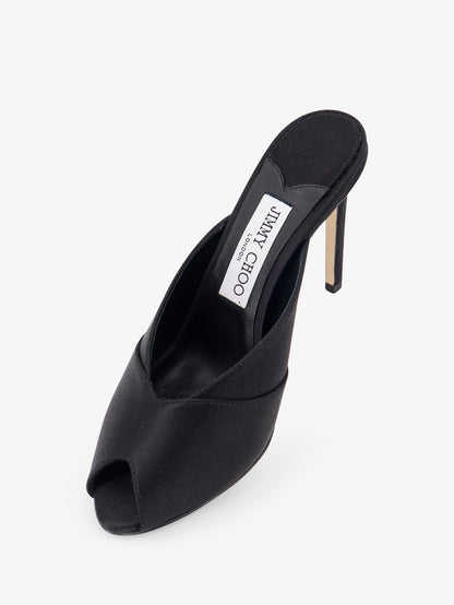 Jimmy Choo Brigitte Mule 100 satin sandals - Black