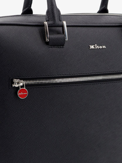 Kiton Leather work bag - Nero