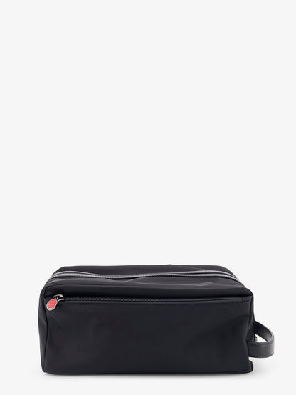 Kiton Nylon beauty case with Logo - Nero