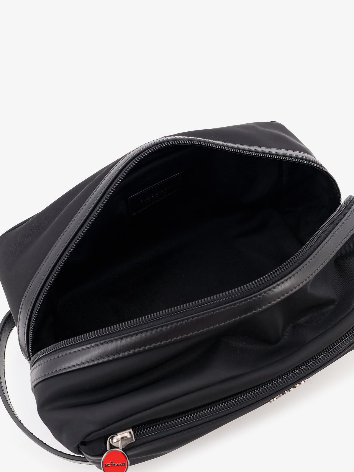 Kiton Nylon beauty case with Logo - Nero
