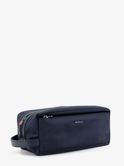 Kiton Nylon Beauty Case with Logo - Blunavy