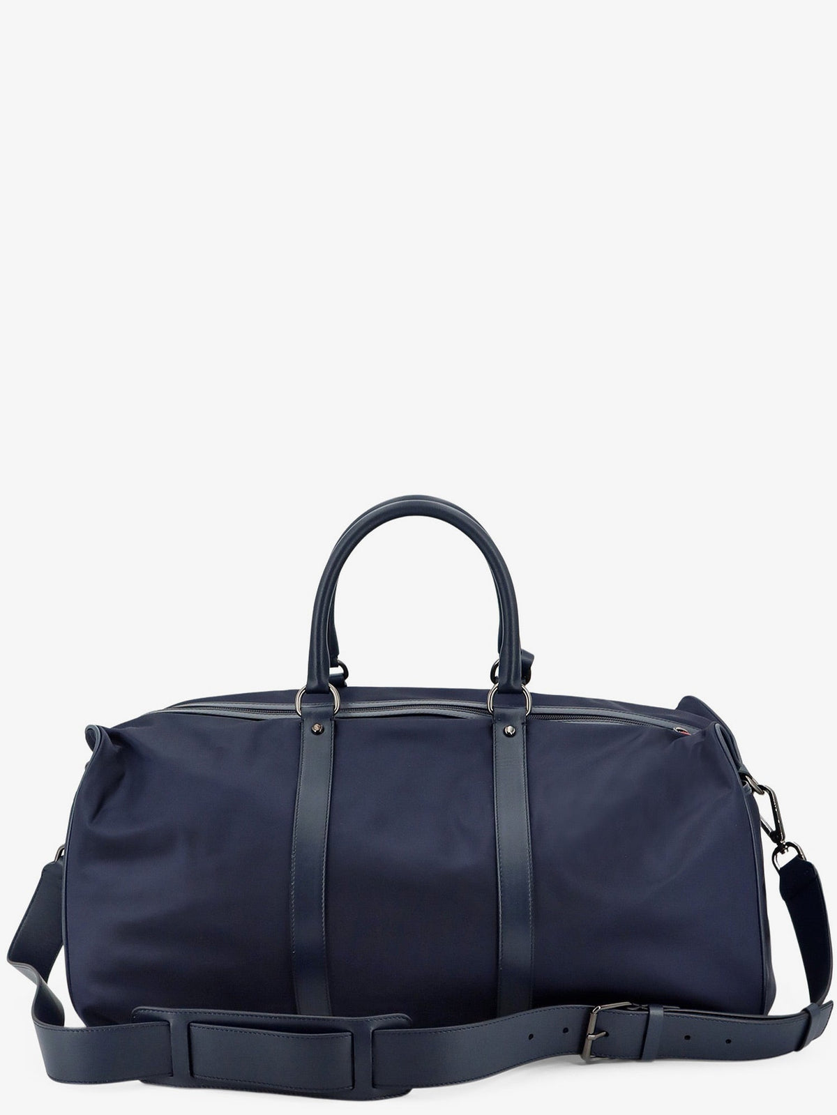 Kiton Nylon travel bag with leather inserts - Blunavy