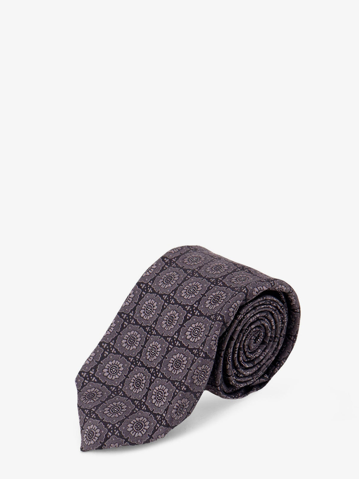 Kiton Silk tie with micro-pattern - Multicolore