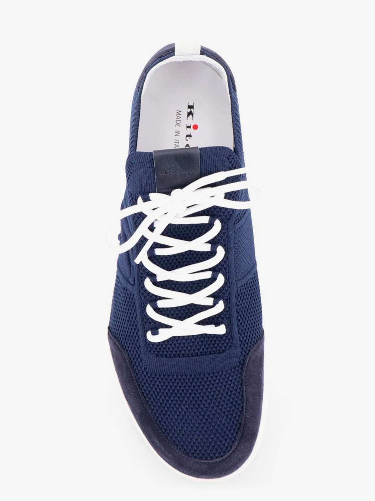 Kiton Knitted fabric sneakers with suede inserts - Blu
