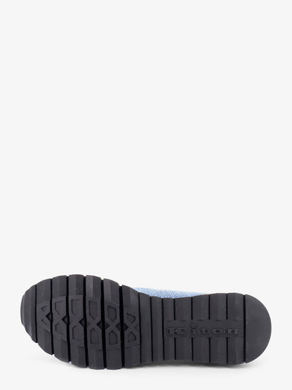 Kiton Knitted fabric sneakers with embroidered logo - Jeans