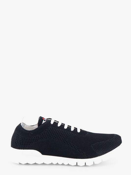 Kiton Knitted fabric sneakers with embroidered logo - Nero