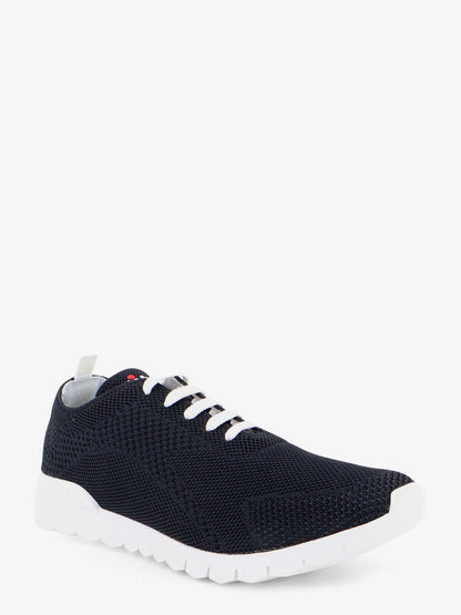 Kiton Knitted fabric sneakers with embroidered logo - Nero