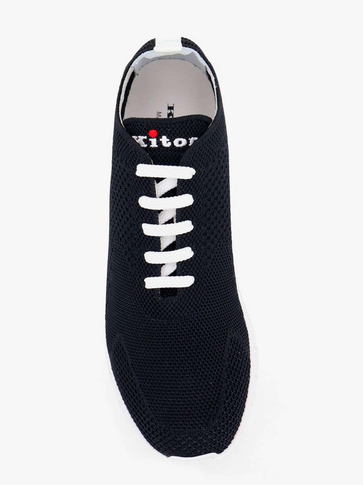Kiton Knitted fabric sneakers with embroidered logo - Nero