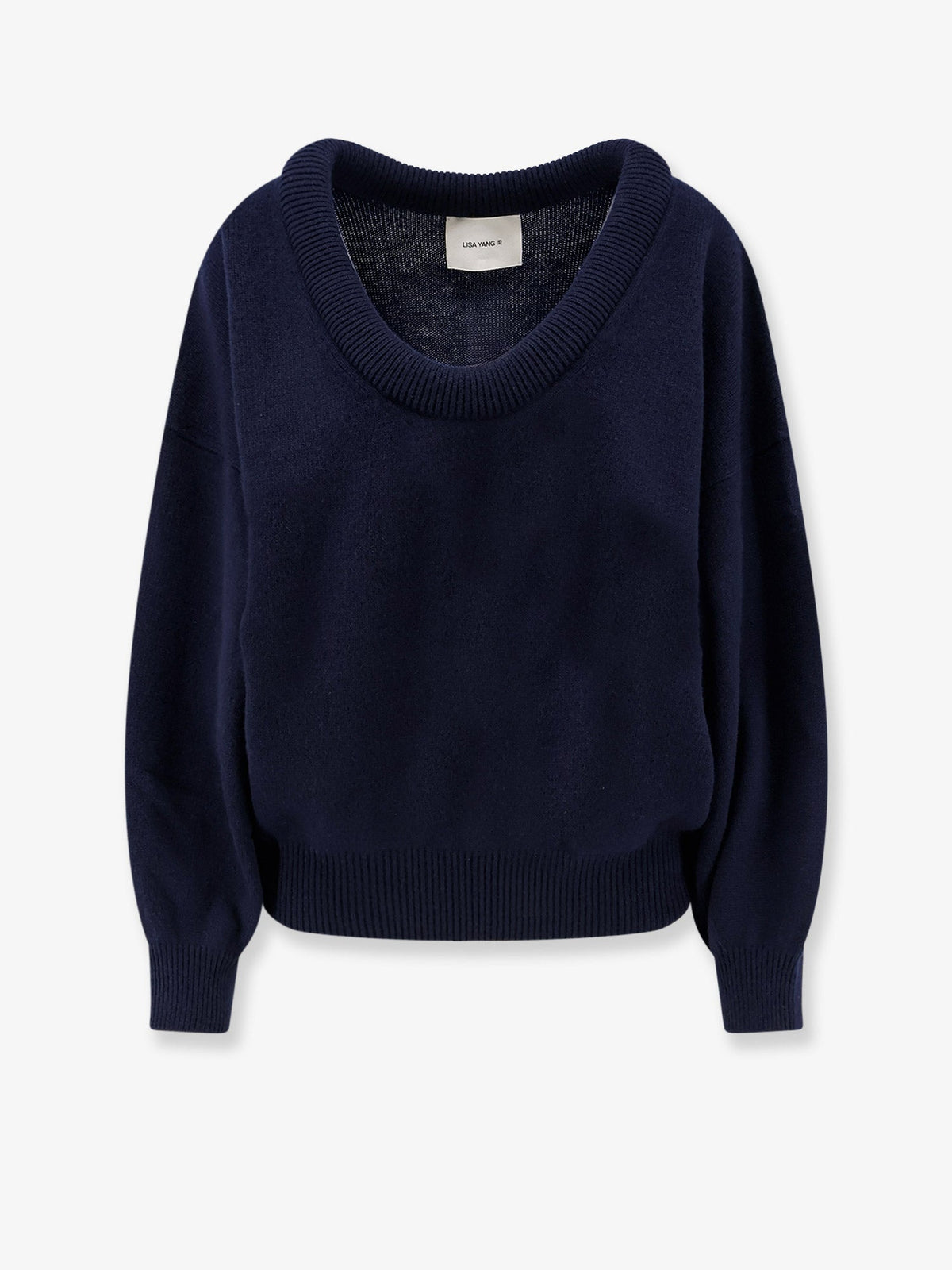 Lisa Yang Doria sweater with wide neckline - Navy