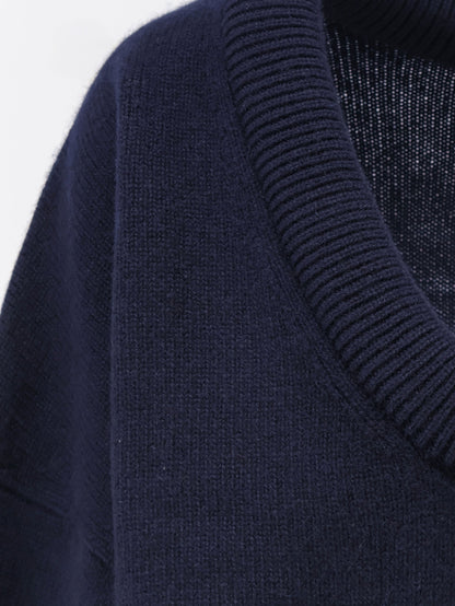Lisa Yang Doria sweater with wide neckline - Navy