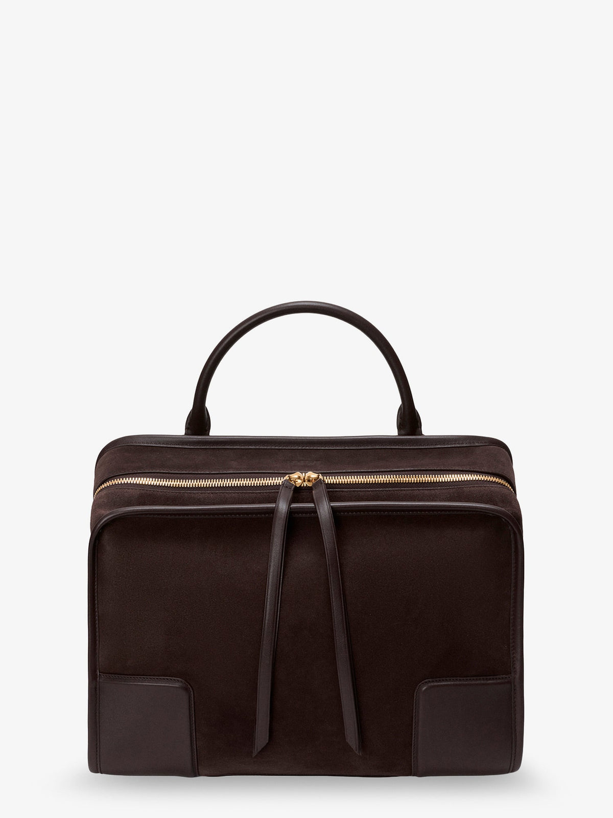 Loewe Amazona 180 Suede Handbag - Dark Chestnut