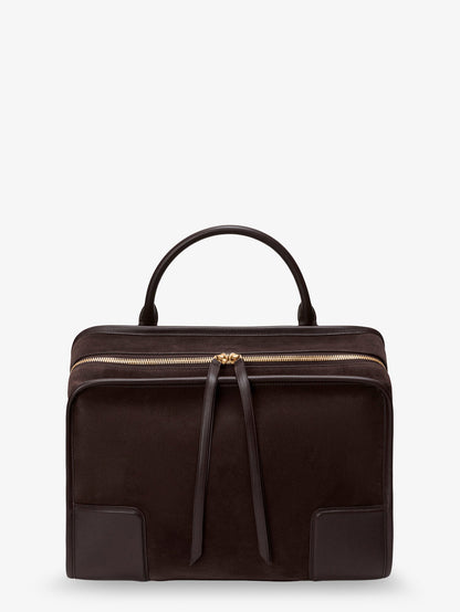 Loewe Amazona 180 Suede Handbag - Dark Chestnut