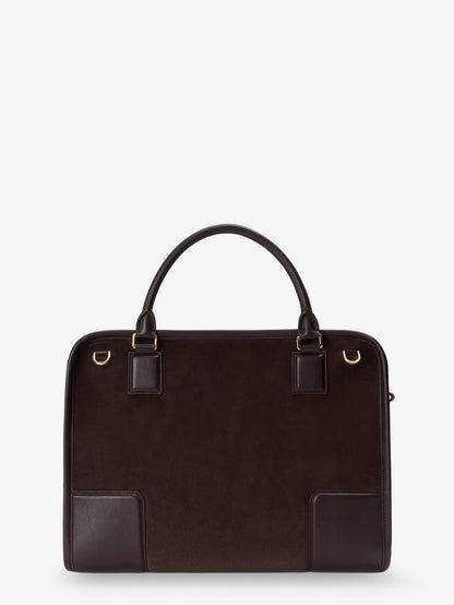 Loewe Amazona 180 Suede Handbag - Dark Chestnut