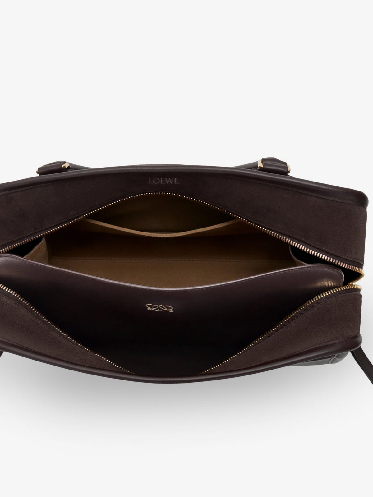 Loewe Amazona 180 Suede Handbag - Dark Chestnut