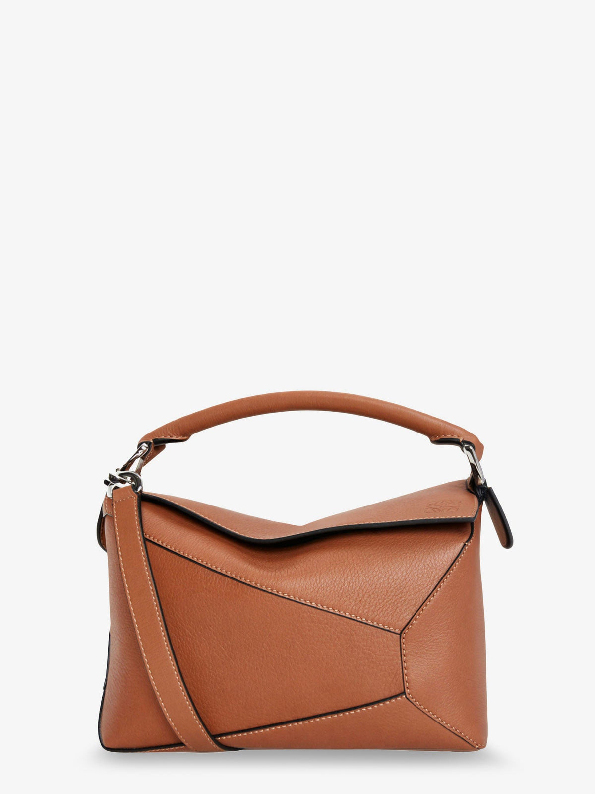 Loewe Puzzle Edge leather handbag with engraved Anagram logo - Tan