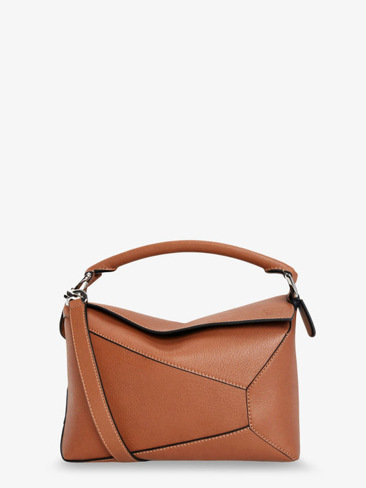 Loewe Puzzle Edge leather handbag with engraved Anagram logo - Tan