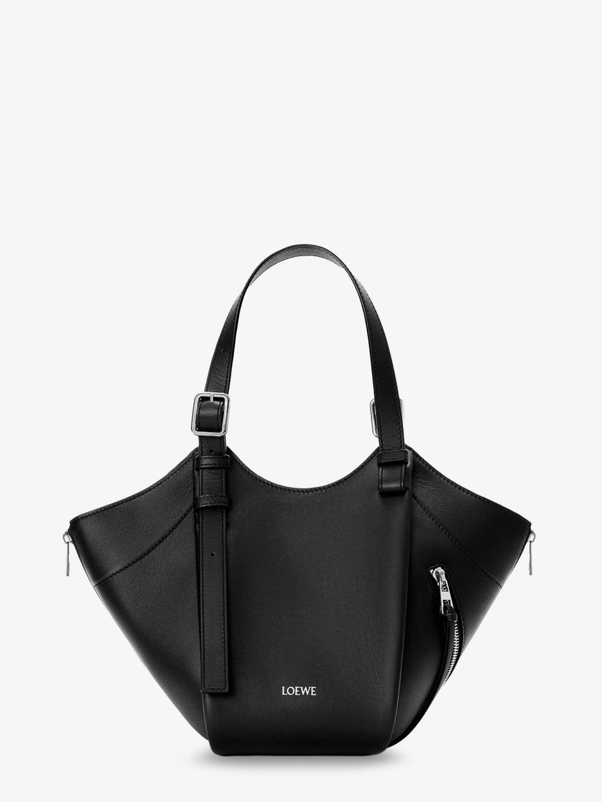 Loewe Hammock Flip leather handbag with front lettering logo - Black