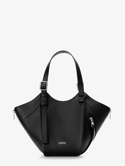 Loewe Hammock Flip leather handbag with front lettering logo - Black