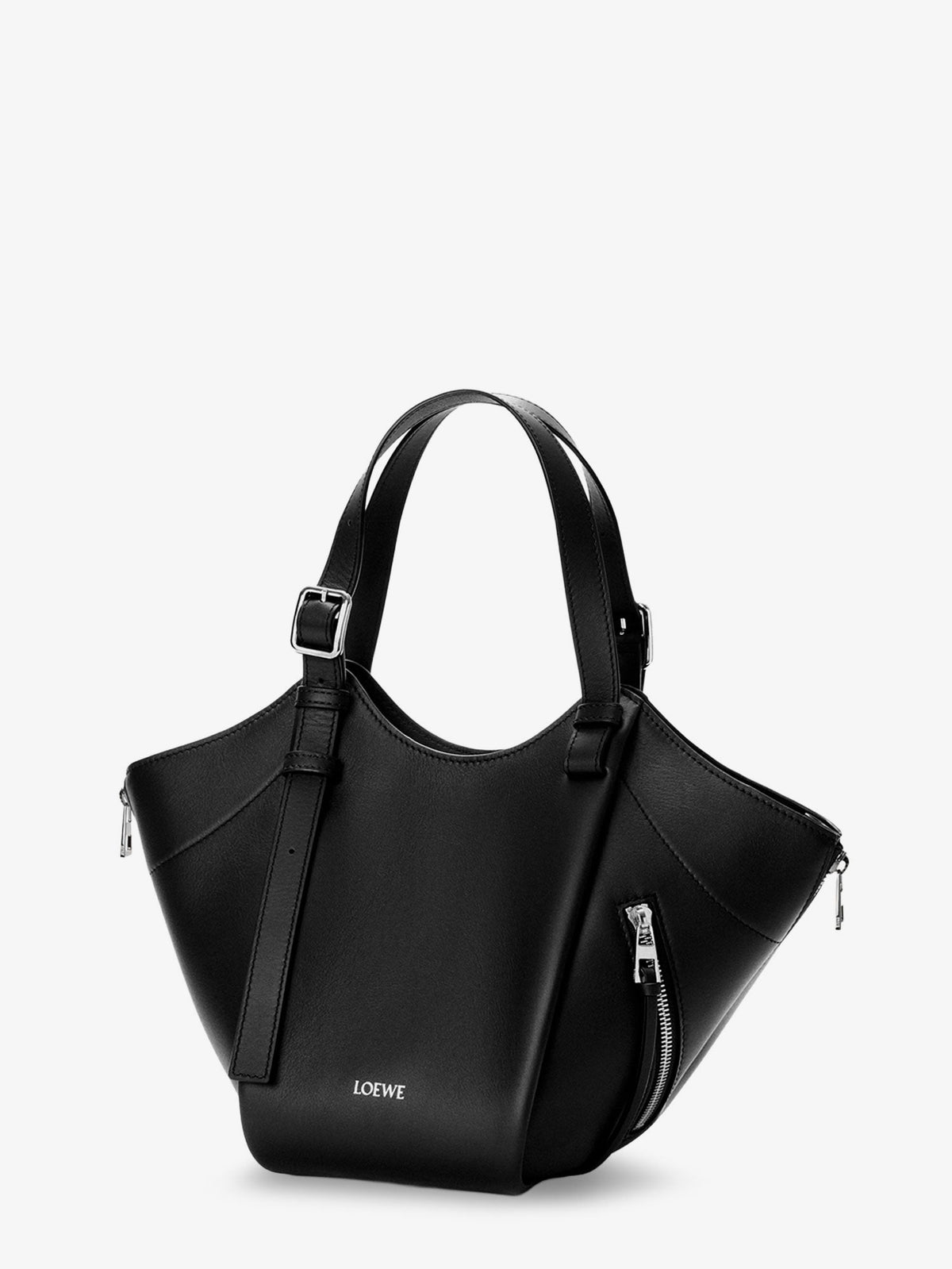 Loewe Hammock Flip leather handbag with front lettering logo - Black
