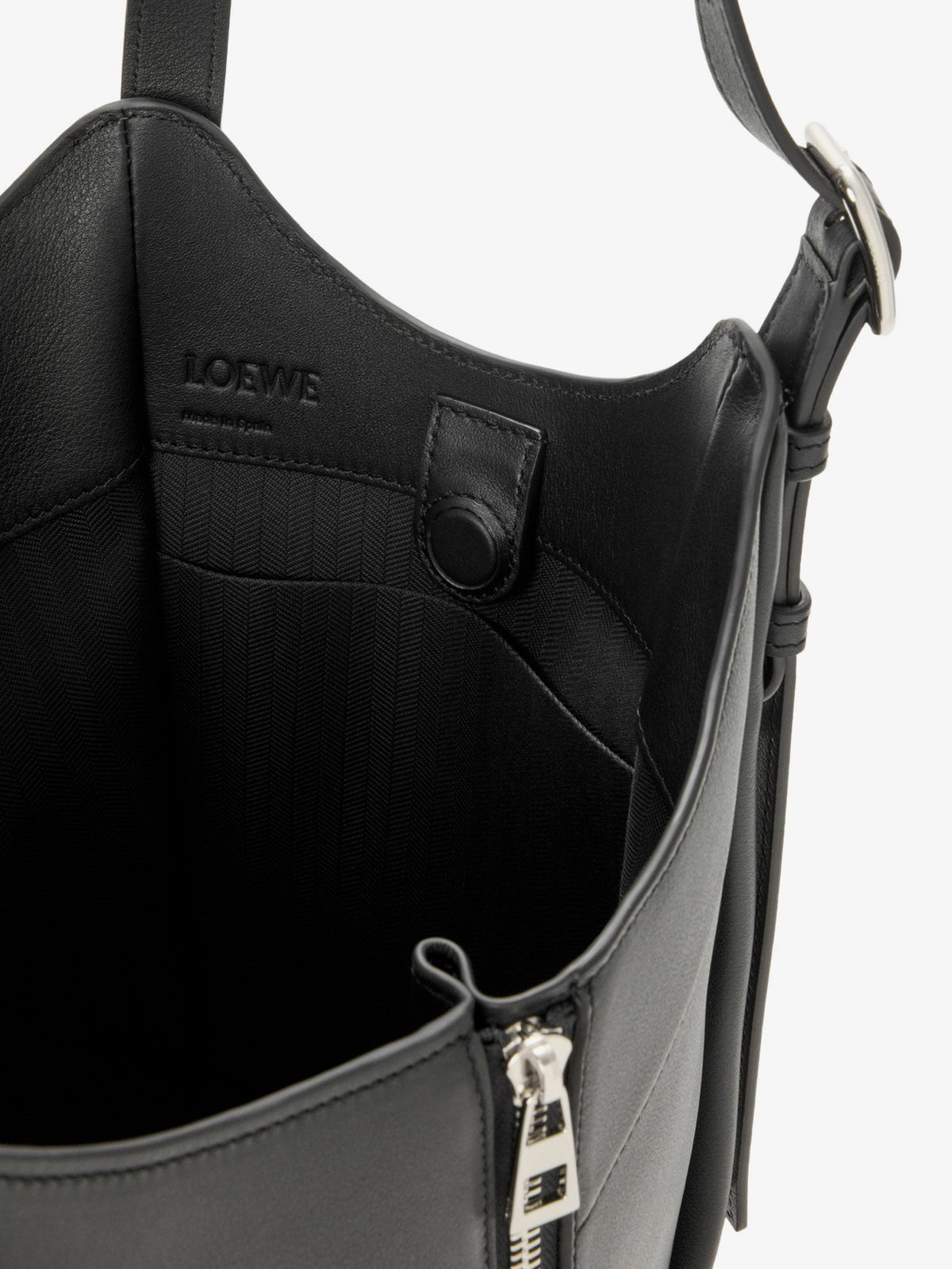 Loewe Hammock Flip leather handbag with front lettering logo - Black