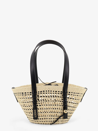 Loewe Paula's Ibiza -Braid Basket Small Iraca Palm Leaf Shoulder Bag - Naturalblack