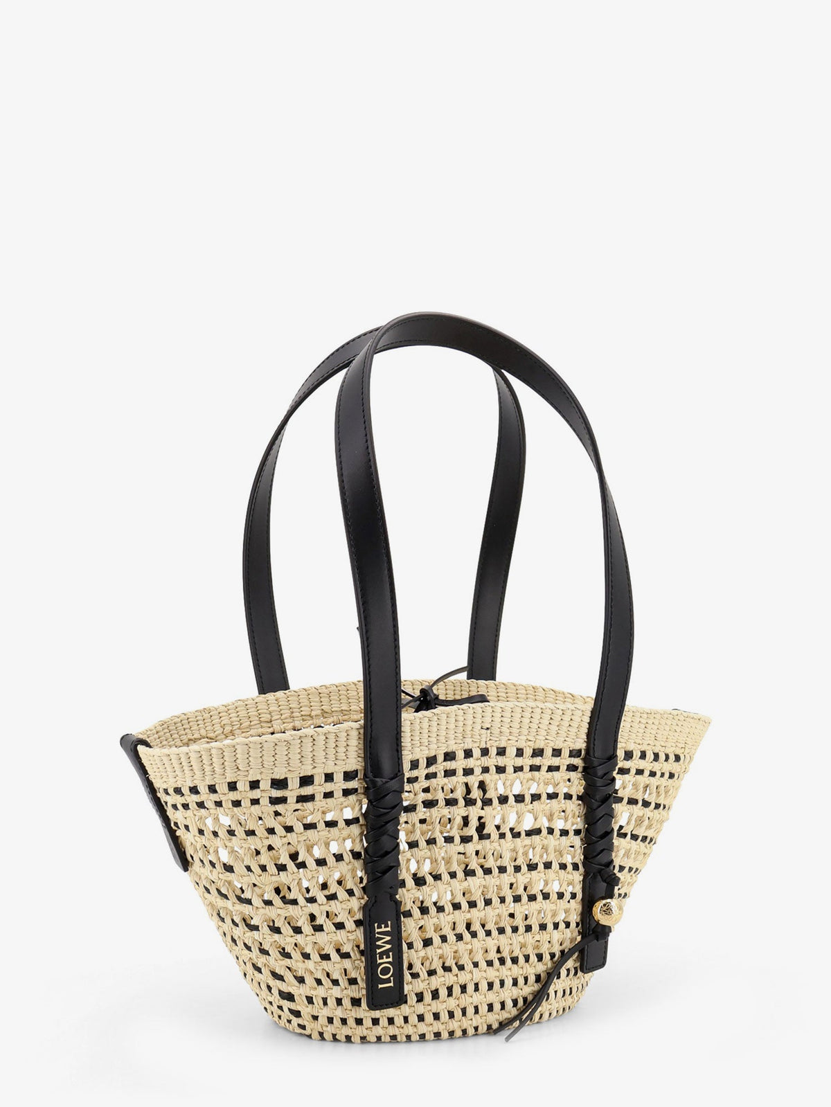 Loewe Paula's Ibiza -Braid Basket Small Iraca Palm Leaf Shoulder Bag - Naturalblack