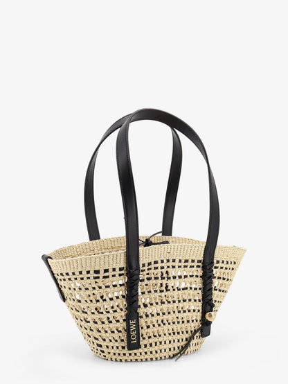 Loewe Paula's Ibiza -Braid Basket Small Iraca Palm Leaf Shoulder Bag - Naturalblack
