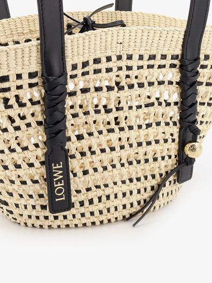 Loewe Paula's Ibiza -Braid Basket Small Iraca Palm Leaf Shoulder Bag - Naturalblack