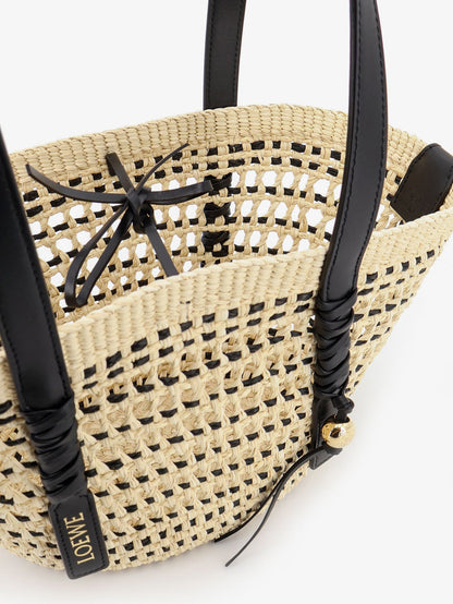 Loewe Paula's Ibiza -Braid Basket Small Iraca Palm Leaf Shoulder Bag - Naturalblack