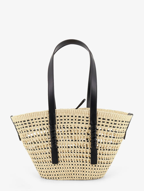 Loewe Paula's Ibiza -Braid raffia and leather shoulder bag - Naturalblack