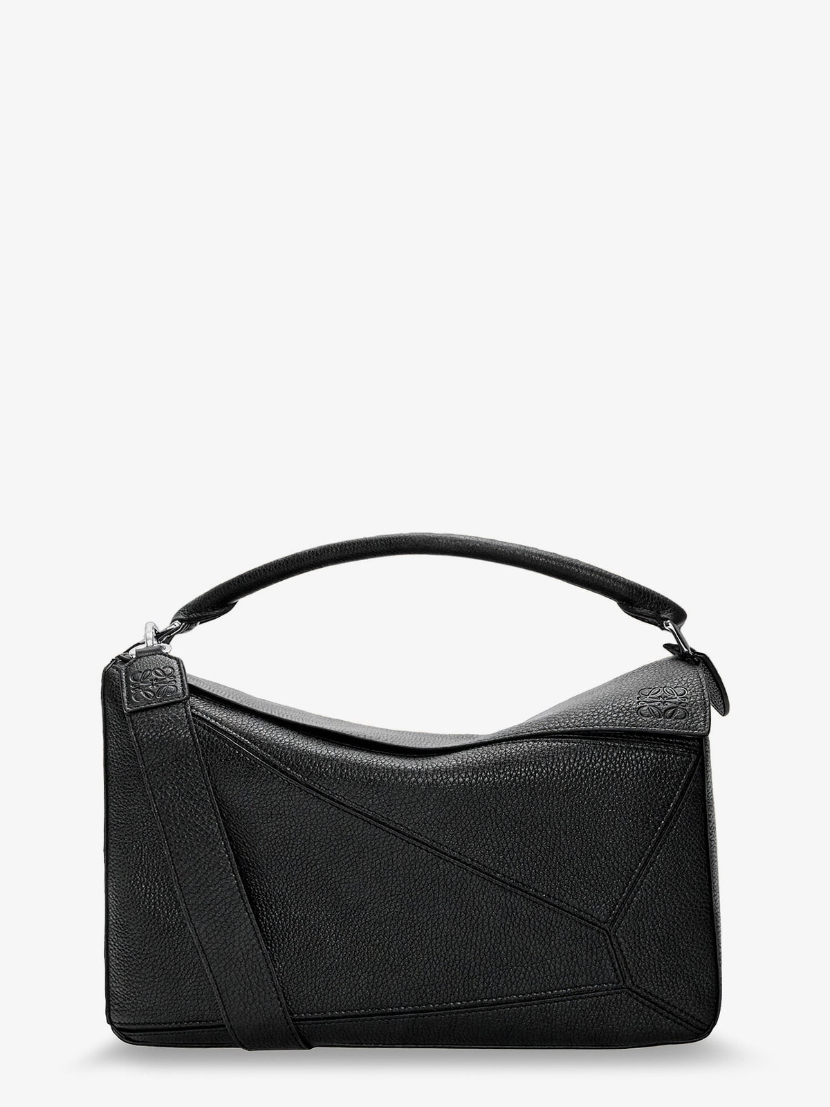 Loewe Puzzle Large textured leather handbag - Black