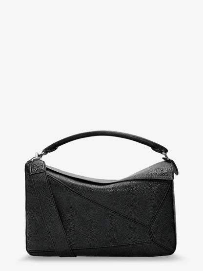 Loewe Puzzle Large textured leather handbag - Black