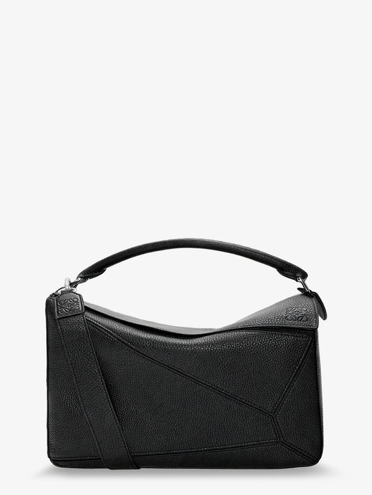 Loewe Puzzle Large textured leather handbag - Black