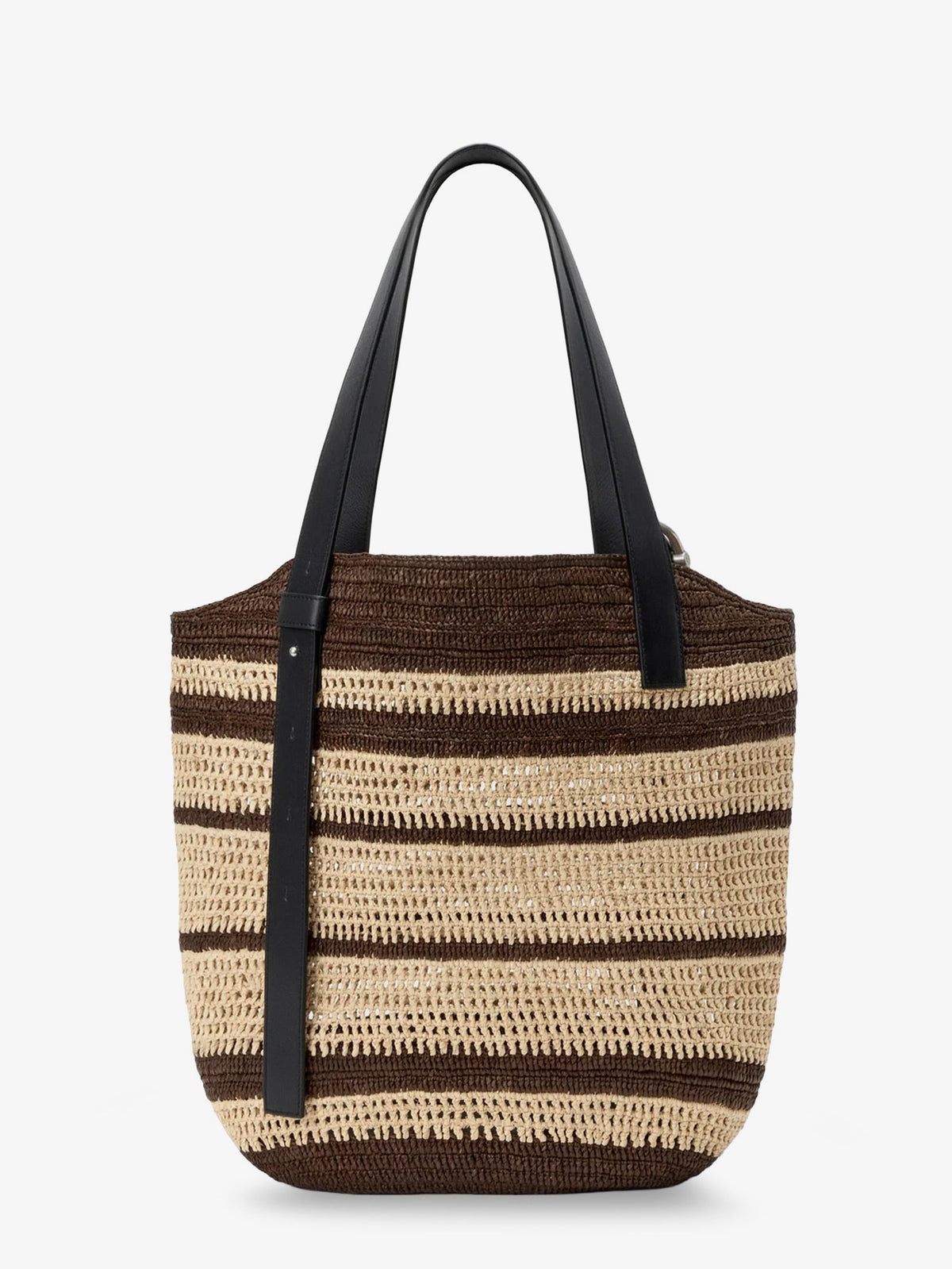 Loewe Paula's Ibiza Two-Tone Raffia Loop Shopping Bag - Chocolatenatural