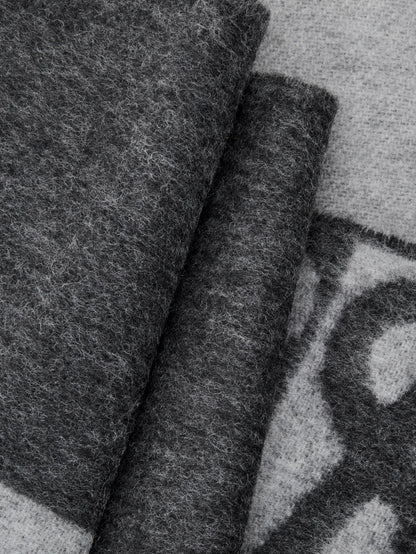 Loewe Wool and cashmere blend scarf - Dark Grey/Light Grey